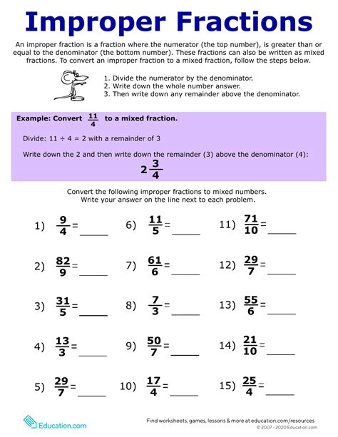 7 1/6 as an improper fraction|examples of improper fractions problem.